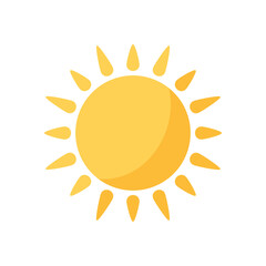 Flat design cartoon sun illustration. Weather element.