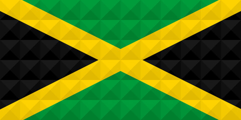 Artistic flag of Jamaica with 3d geometric wave concept art design. Correct Proportion. No opacity effect. Eps (vector) and JPEG (high resolution) format in zip file.