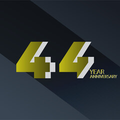 44 th anniversary event party. Vector illustration. numbers template for Celebrating.