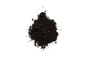 Black land for plant isolated on white background.