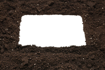 Black land for plant isolated on white background.