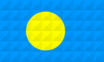 Artistic flag of Palau with 3d geometric wave concept art design. Correct Proportion. No opacity effect. Eps (vector) and JPEG (high resolution) format in zip file.