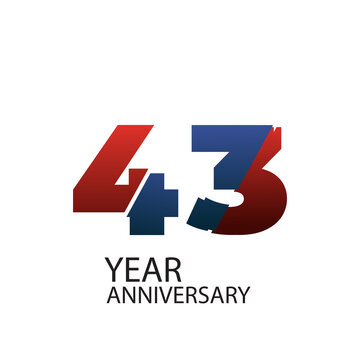 43 th anniversary event party. Vector illustration. numbers template for Celebrating.