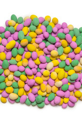 Group of colorful peanuts in glaze.