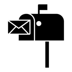 Vector Mail Box Glyph Icon Design