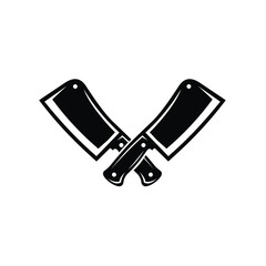  Butcher Knives Vector Meat Knives Icon Isolated in White Background Stock Vector