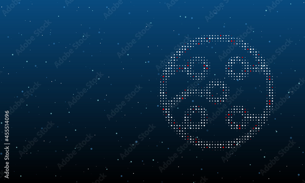 Poster on the right is the electrical board symbol filled with white dots. background pattern from dots and