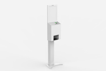 Disinfection Automatic Hand Gel Infrared Electronic Sanitizer Dispenser Stand. 3d illustration