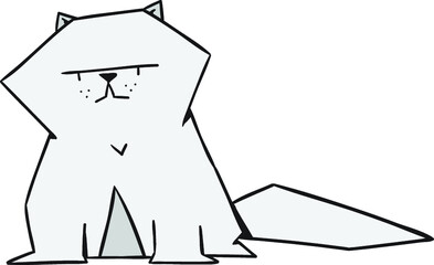 Fototapeta na wymiar cartoon geometric persian cat