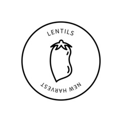 Icon Lentil Simple Style. New Harvest. Vector sign in a simple style isolated on a white background