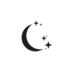 Moon icon. Vector in flat design