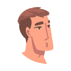 Man Head with Facial Expression Side View Vector Illustration