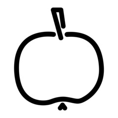 Vector monochrome illustration of apple logo Simple outline