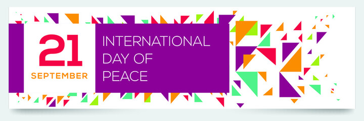 Fototapeta premium Creative design for (International Day of Peace), 21 September, Vector illustration.