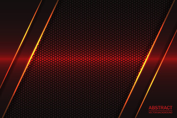 Red tech hexagonal background with yellow glowing lines and lens flares.