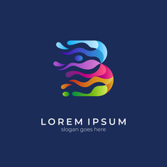 Creative letter B colorful gradient logo © cahyo