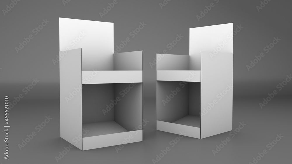 Poster 3d rendering of blank countertop product display for mockup and branding display