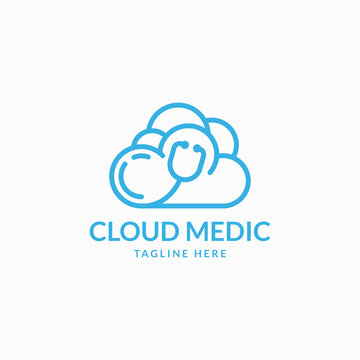 medical cloud logo design icon vector illustration