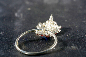 rings on black background