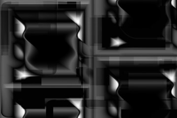 Futuristic 3D structural abstract in black and white