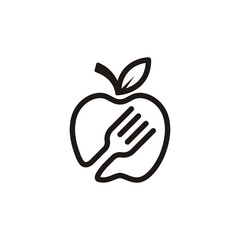 Obraz premium healthy eating logo, apple logo design vector illustration