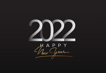 2022 modern logotype, happy new year 2022 sign, modern design vector elements for calendar and greeting card.