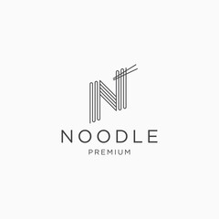 Noodle logo icon design template flat vector