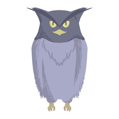 horror owl for halloween color illustration
