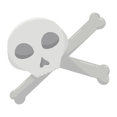 horror skull for halloween color illustration