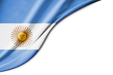 Argentina flag. 3d illustration. with white background space for text