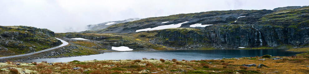 Panoramic view of lake in Norway