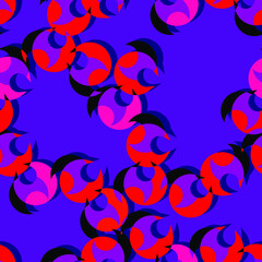 Seamless abstract strange pattern with chaotic circles