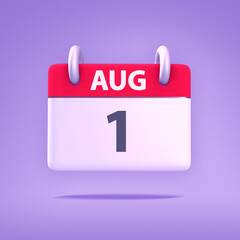 3D Calendar - August 1st