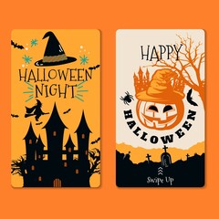 Happy halloween concept design for social media stories template