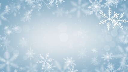 Fototapeta na wymiar Abstract christmas background with snowflake and light bokeh, wallpaper illustration