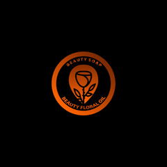 Rose oil logo with creative abstract concept and business card design Premium Vector