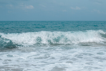 Wave with foam in the Mediterranean sea near Cyprus