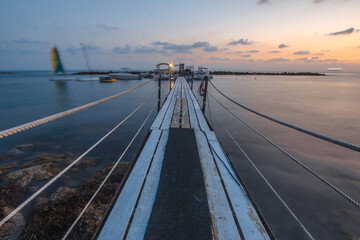 Evening photo with a pier in Cyprus