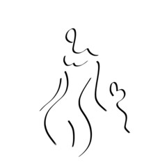 silhouette of a woman line art logo
