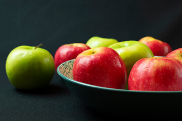 red and green apples