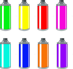 Spray cans with paint