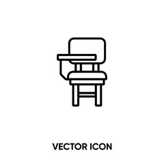 School desk vector icon. Modern, simple flat vector illustration for website or mobile app.Chair symbol, logo illustration. Pixel perfect vector graphics	