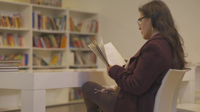  Literature book reading at a empty library by a Argentinian 