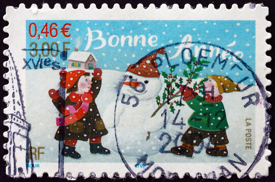 Postage stamp France 2001 Happy New Year
