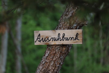 Schild Ausruhbank