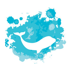 abstract whale, vector