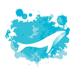 abstract whale, vector