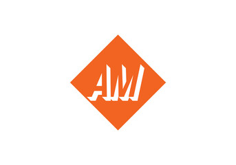 this is a creative letter AM logo icon design