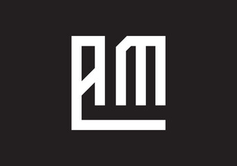 this is a creative letter AM logo icon design