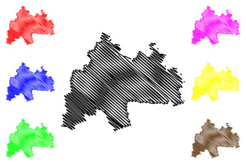 Obraz premium Sommerda district (Federal Republic of Germany, rural district, Free State of Thuringia) map vector illustration, scribble sketch Soemmerda map